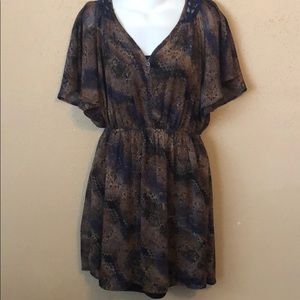 Brown and Navy Dress - Fits M/L